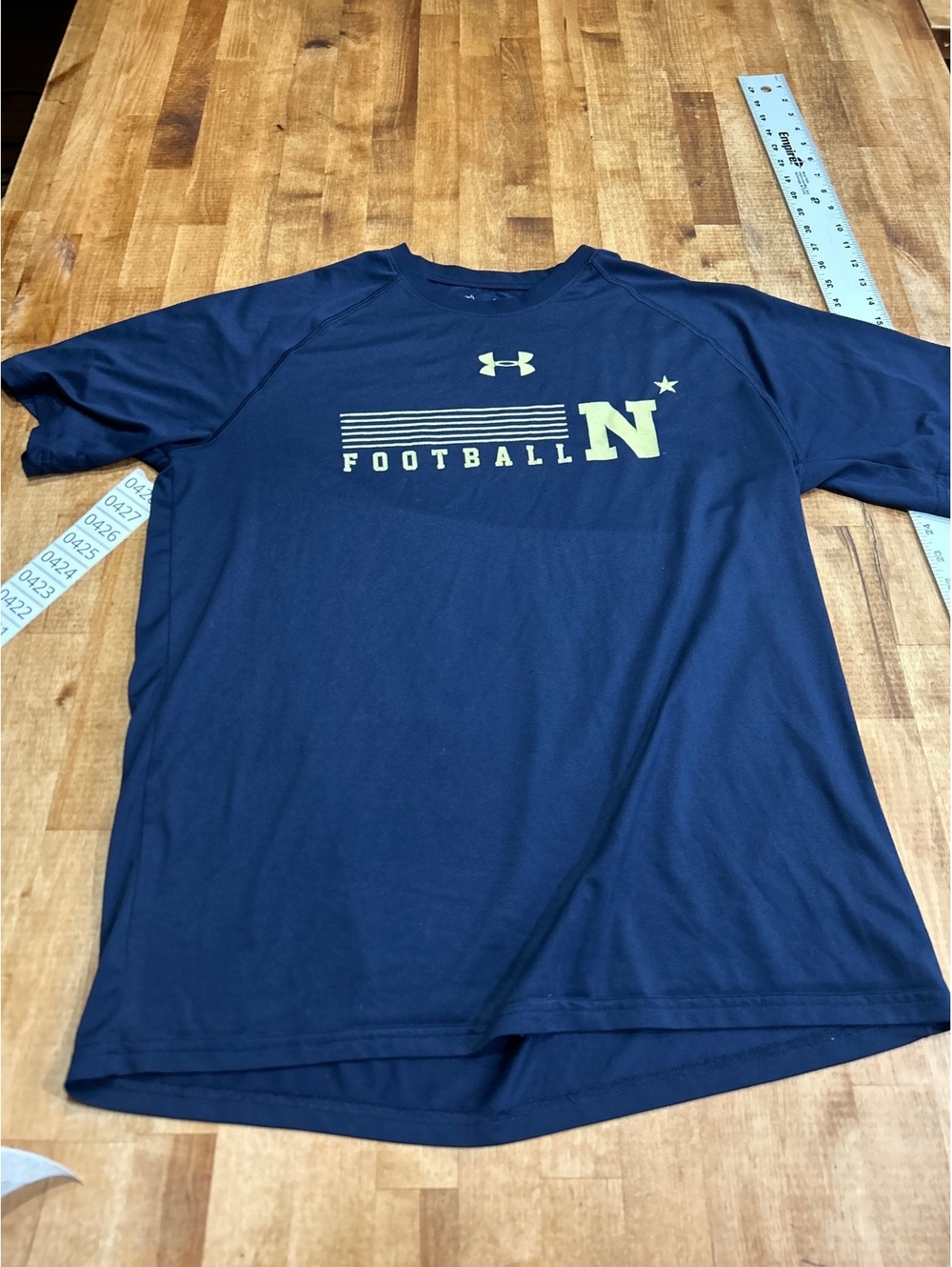 Under Armour Loose Fit Navy Blue Football T-Shirt LG